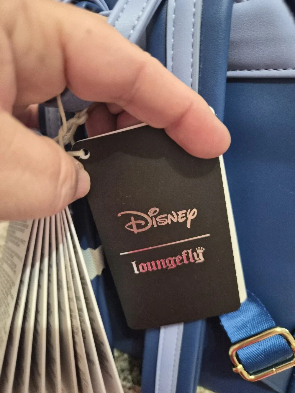 Loungefly Shimmery Blue Tinker Bell Mini Backpack with Colorful Buttons